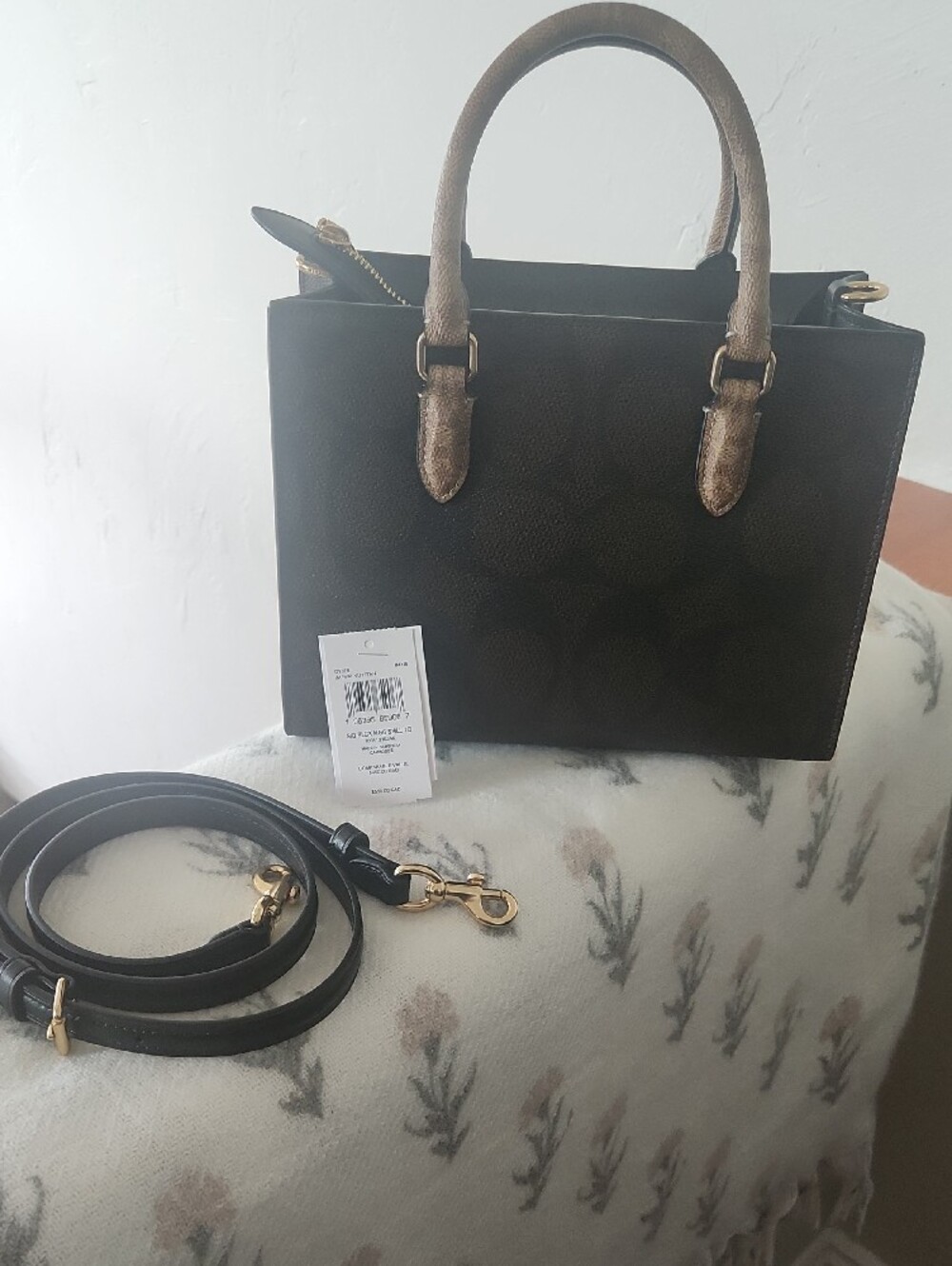 Coach Brown and Gold Small Satchel with Removable Strap - Picture 2 of 5